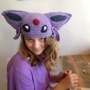Crocheted Espeon Hat